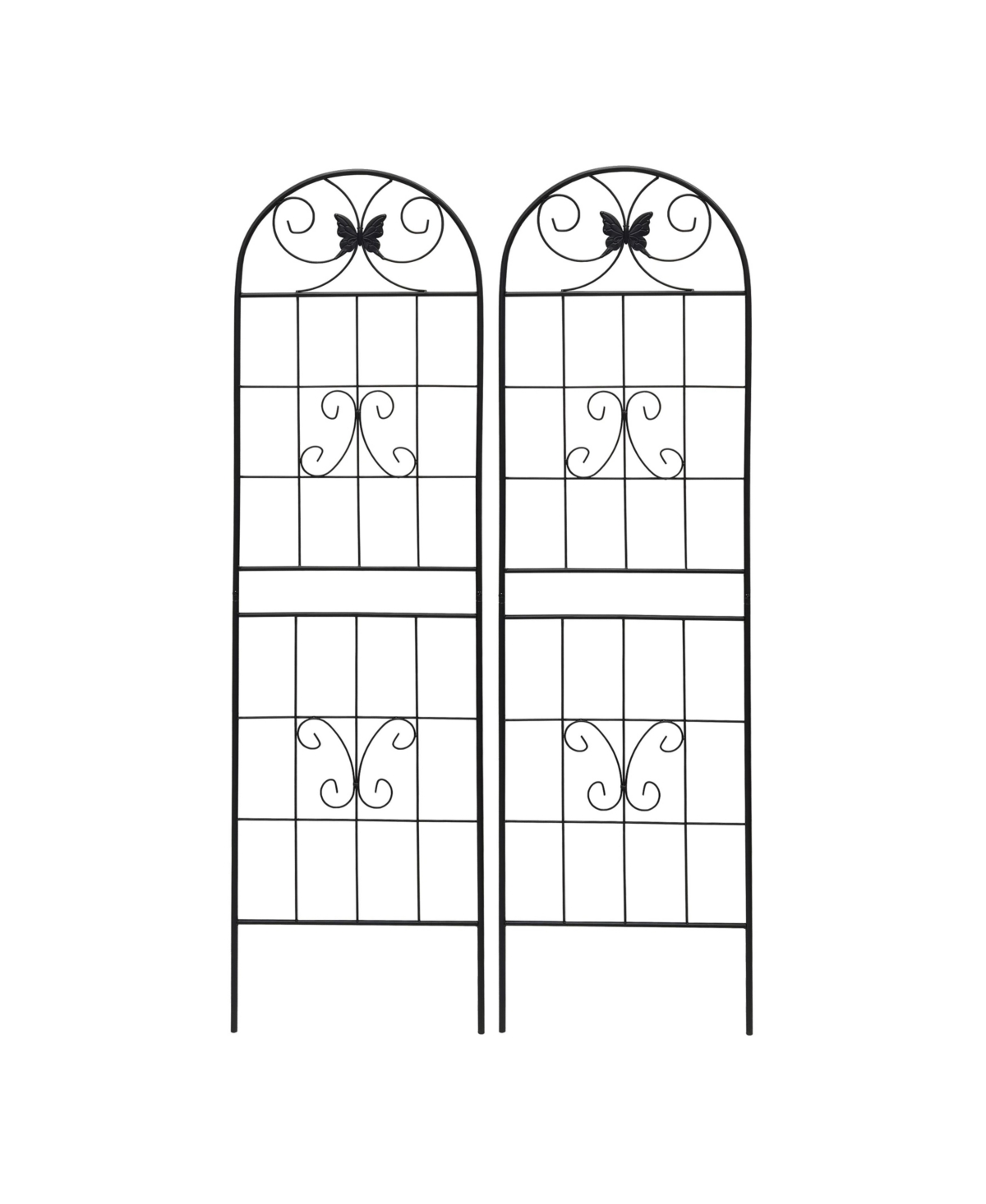 Clihome Metal Garden Trellis 71" x 19.7" Rustproof Trellis for Climbing Plants Outdoor Flower Support