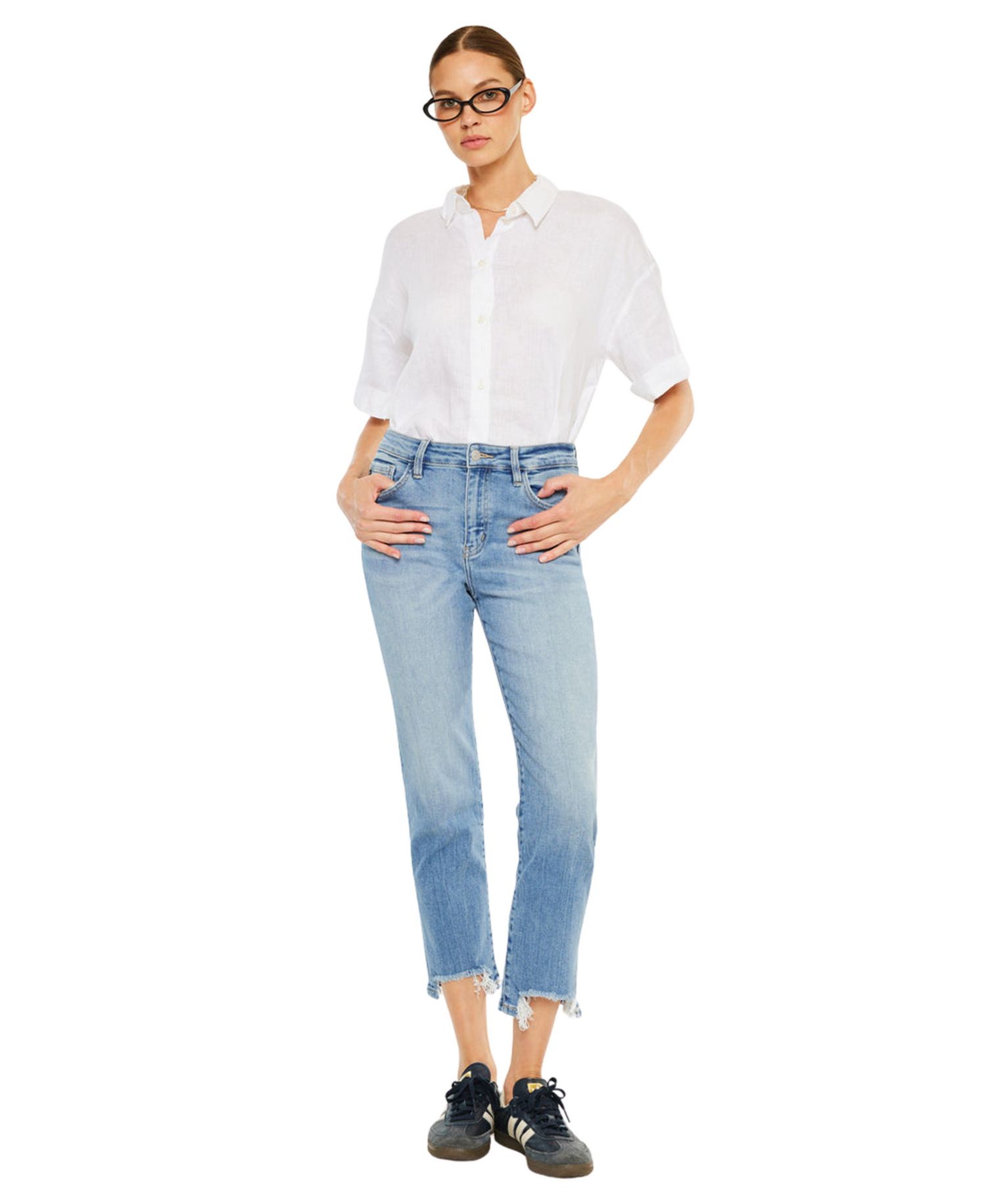 Women's Angela High Rise Slim Crop Straight Jeans
