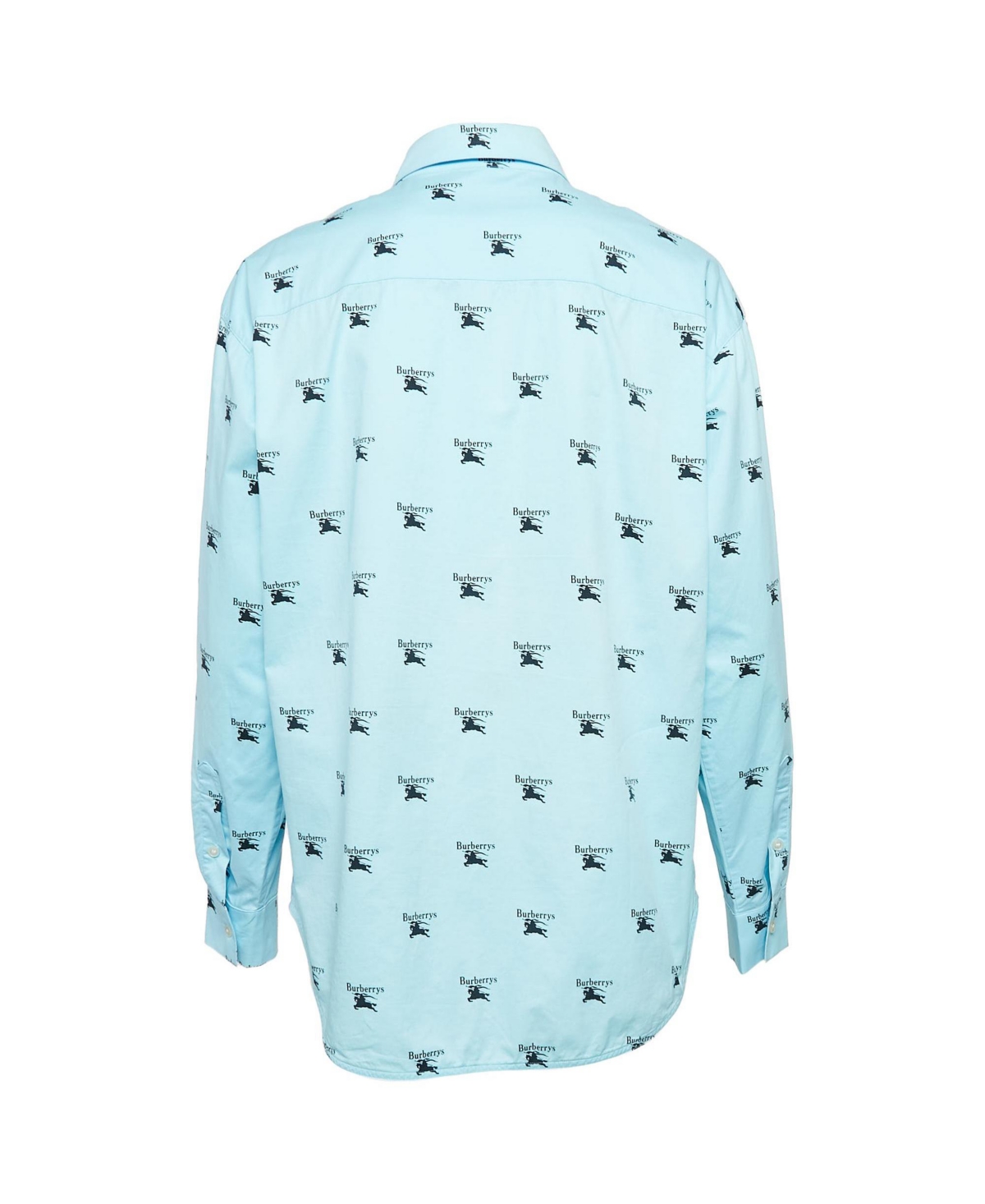 Pre-Owned Burberry Women's Logo Print Cotton Oversized Shirt