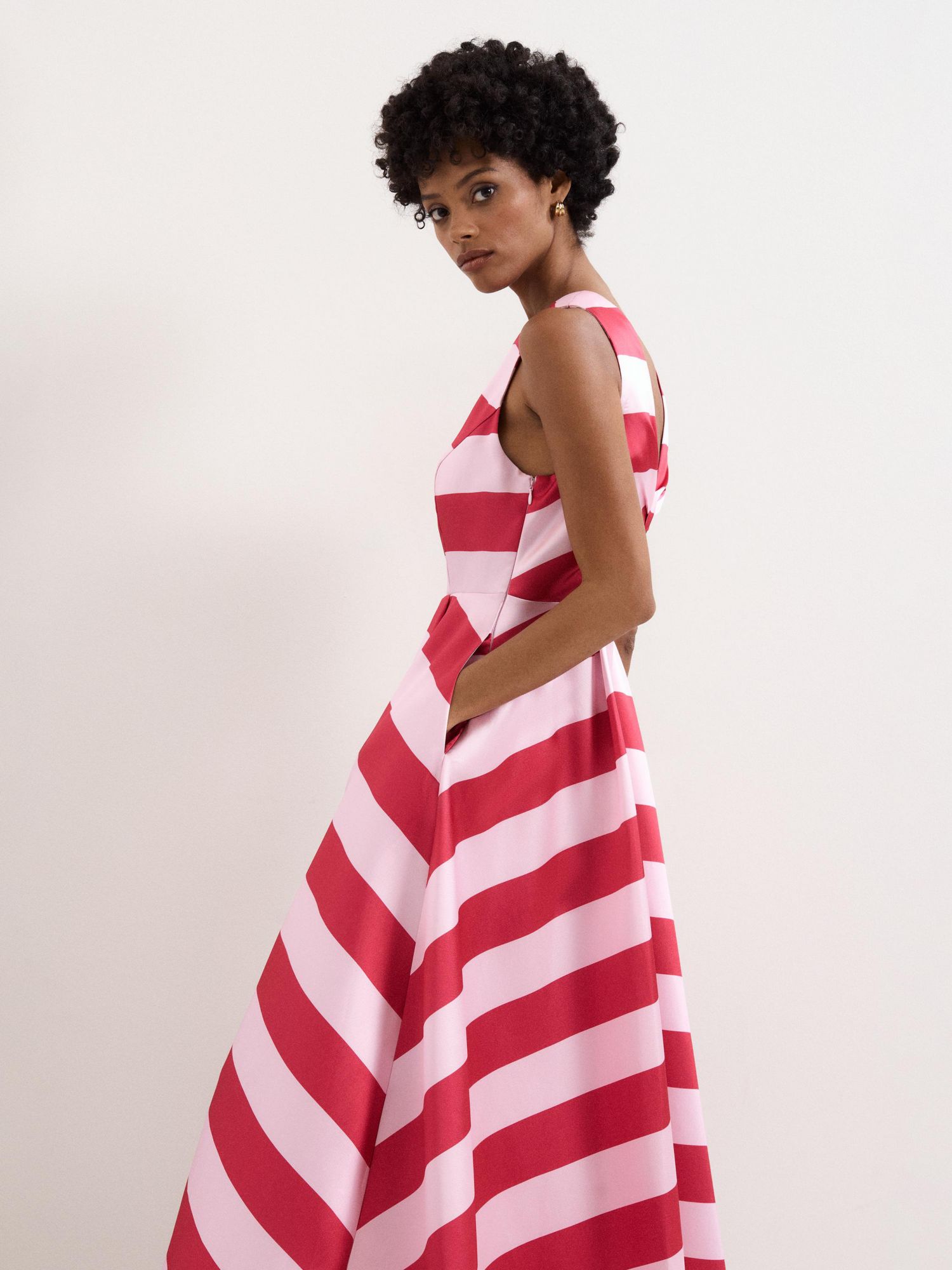 Women's Kiria Stripe Satin Midi Dress