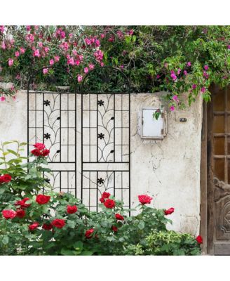 Metal Garden Trellis 86.7" x 19.7" Rustproof Trellis for Climbing Plants Outdoor Flower Support