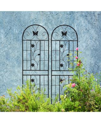 Metal Garden Trellis 71" x 19.7" Rustproof Trellis for Climbing Plants Outdoor Flower Support