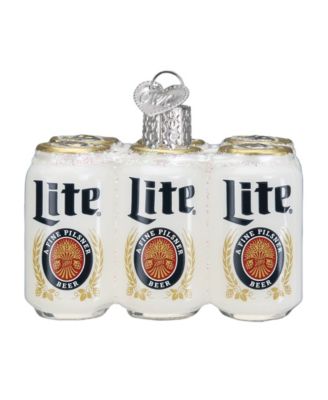 2.28" Adult Beverages Miller Lite Six Pack Beer Ornament