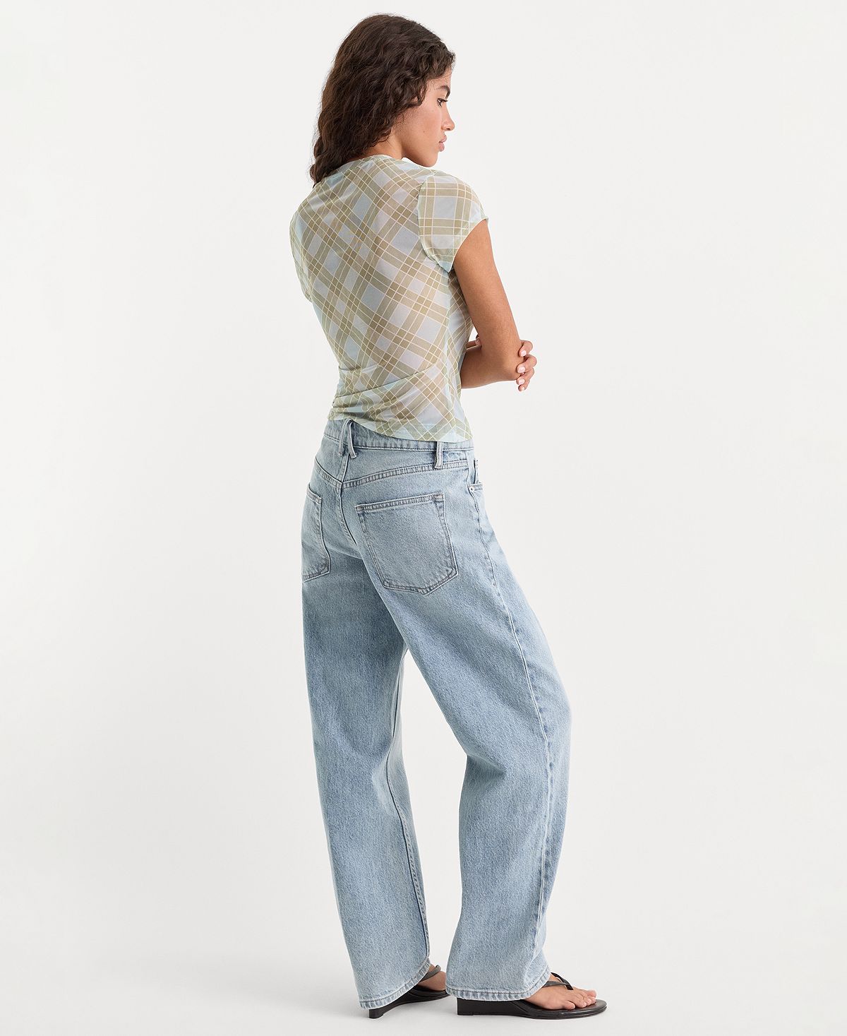 Good American Women's Good Petite 90’s Mid-Rise Straight-Leg Jeans view 6 — MAYCSS fashion products