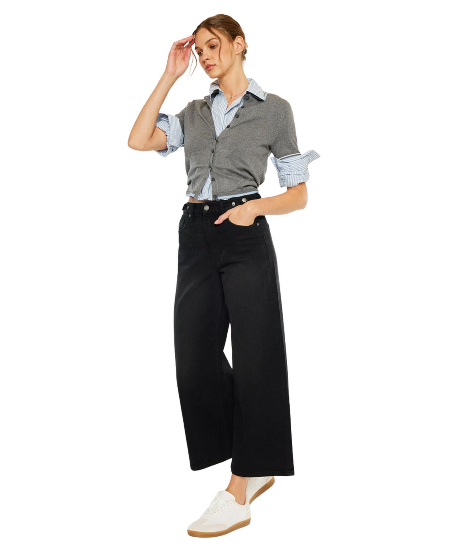 Women's Victoria Ultra High Rise Cropped Wide-Leg Jeans
