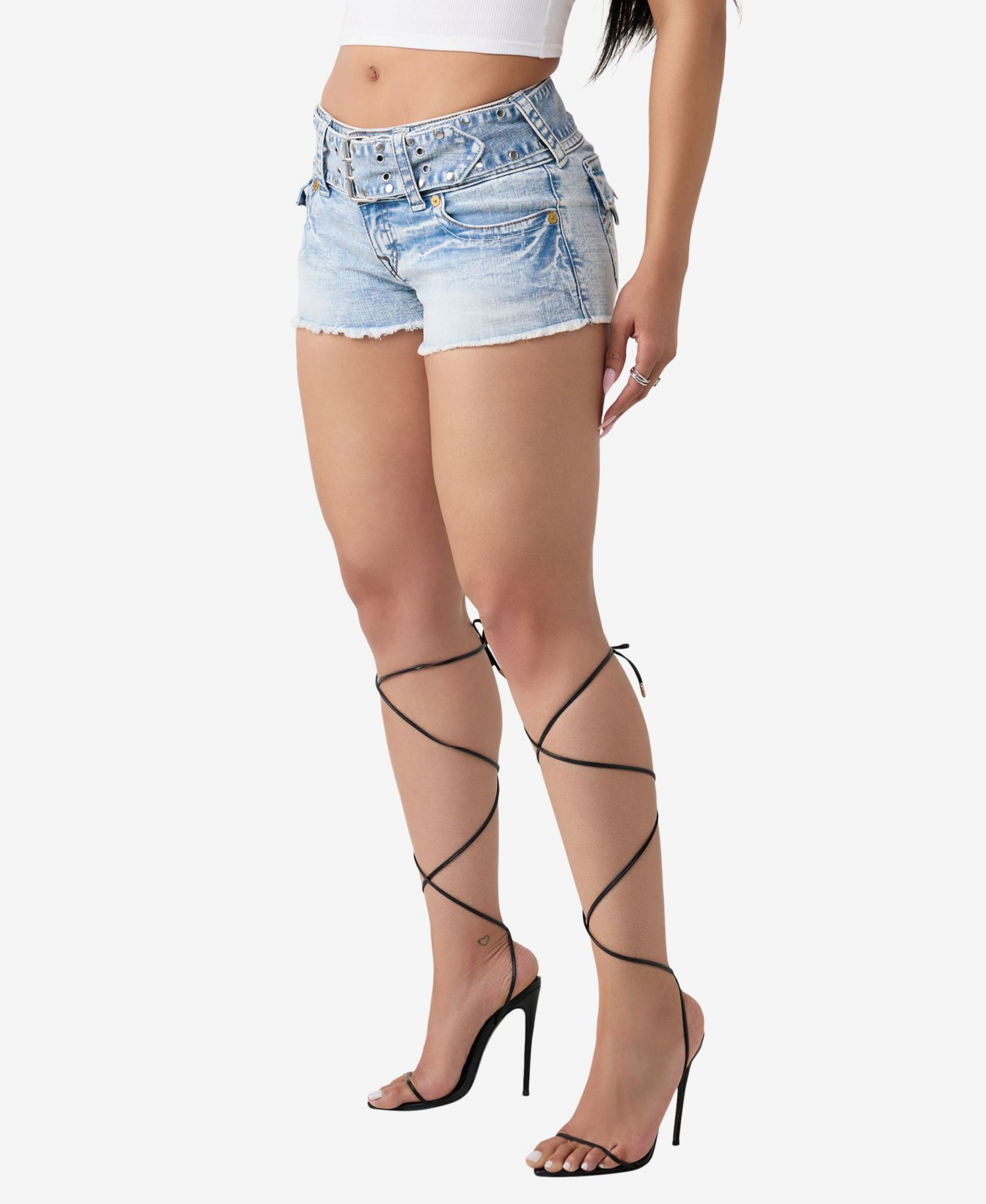 Women's Joey Low-Rise Wide Belt Flap Shorts
