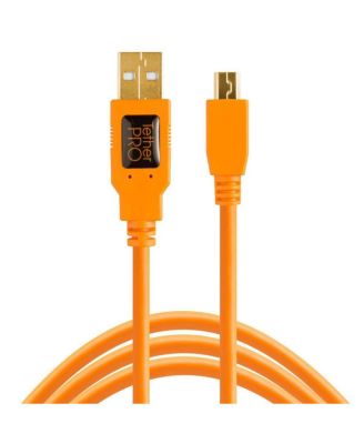 Pro 15' USB 2.0 A Male to Mini B 5 Pin Gold Plated Cable, High Visibility