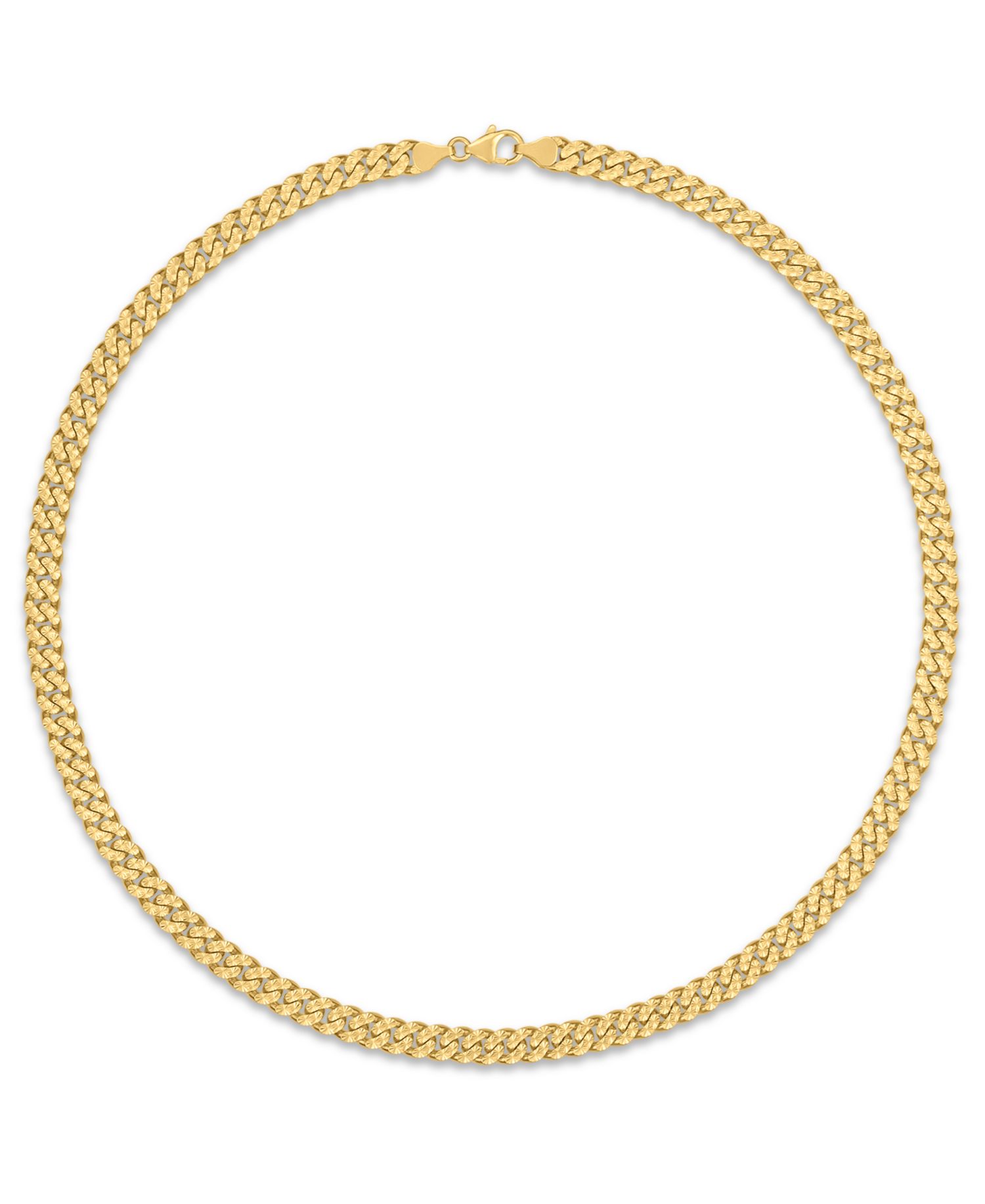 Men's Starburst Diamond-Cut Cuban Link Chain 22" Necklace in 14k Gold over Sterling Silver