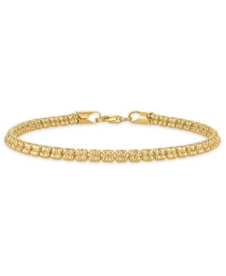 Men's Diamond-Cut Ice Chain Bracelet in 14k Gold over Sterling Silver