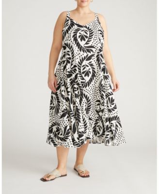 Plus Size Sunshower Flowy Linen Dress