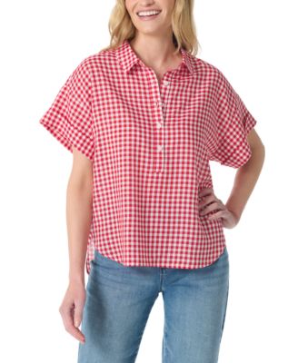 Women's Austin Gingham Print Short-Sleeve Top
