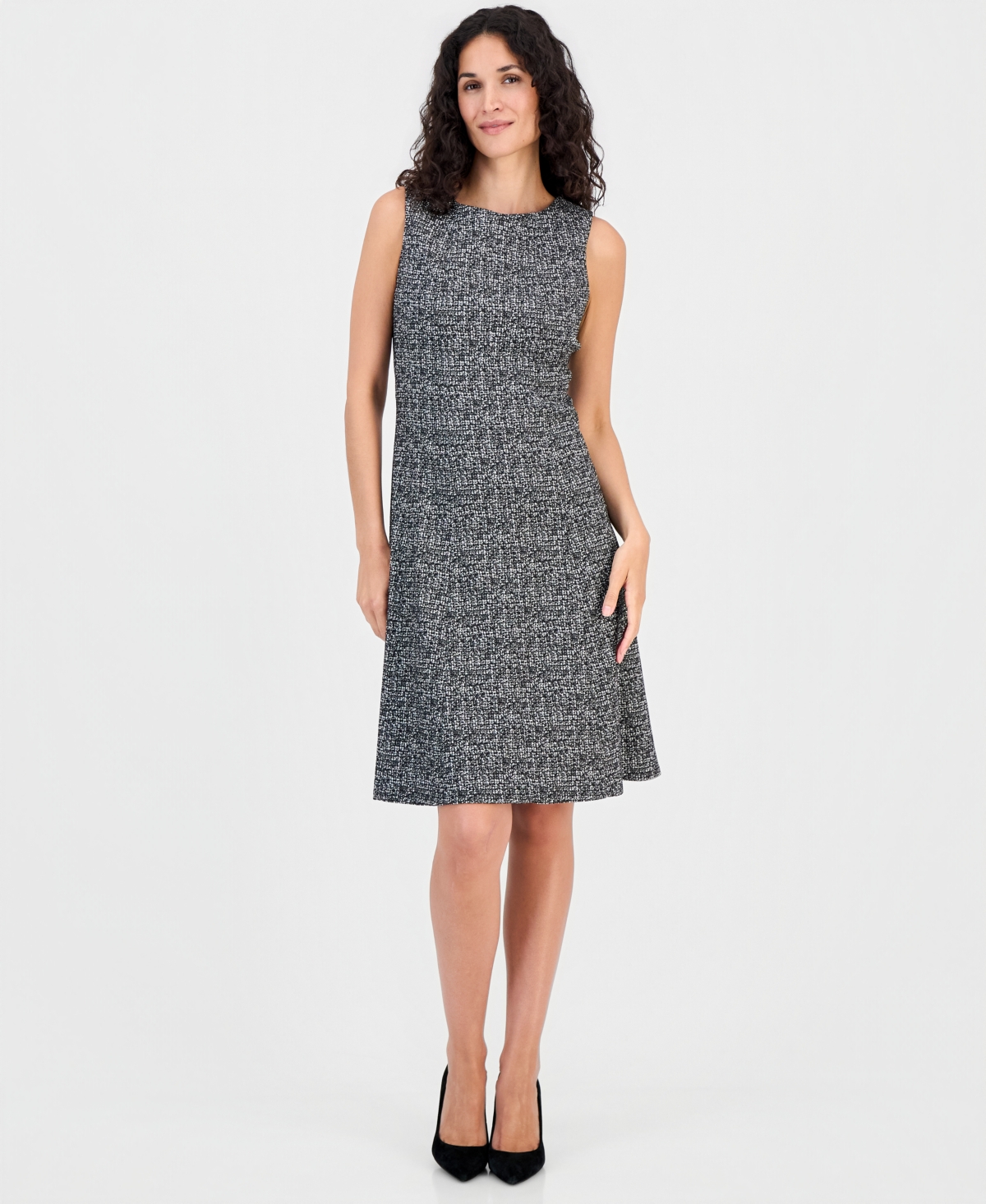 Kasper Petite Sleeveless Seamed Fit & Flare Midi Dress