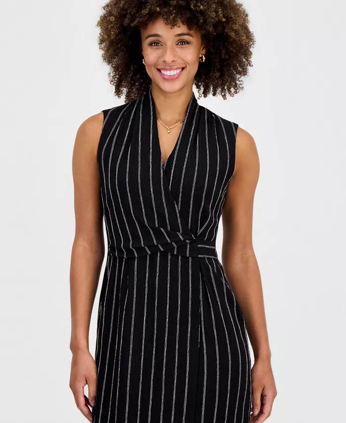 Women's Wrap-Front Sleeveless Midi Dress - thumbnail 3