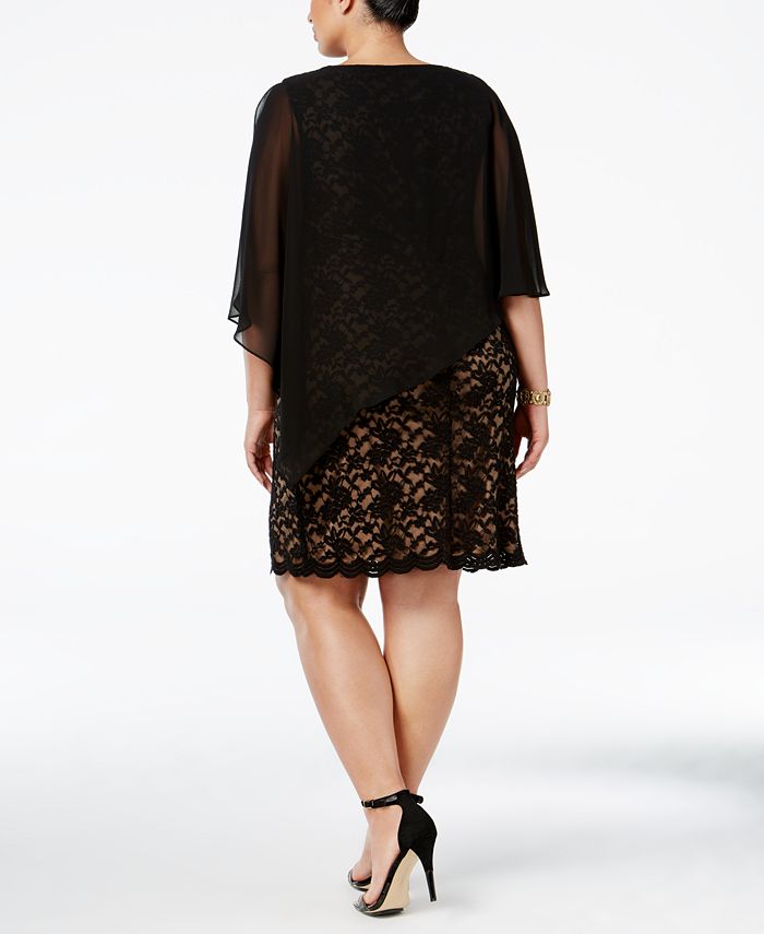 connected plus size sequined lace gown