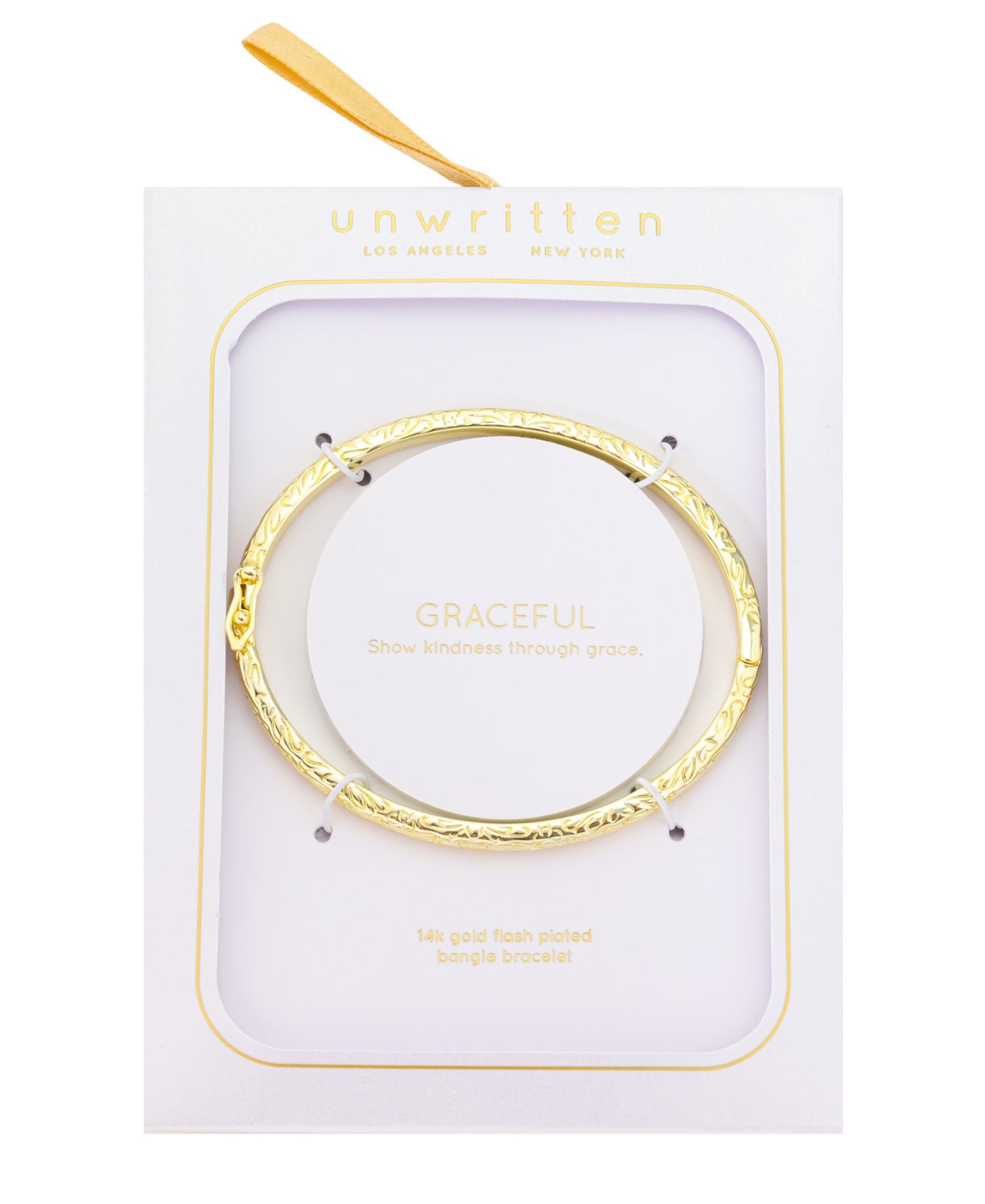 Gold-Tone Plated Tooled Bangle Bracelet