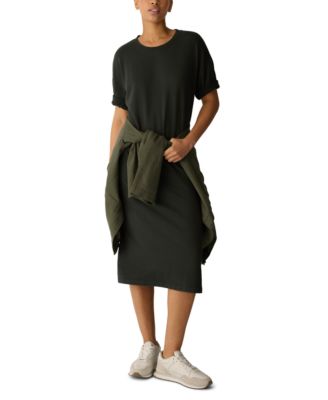Women's Side Slit Crewneck Dress