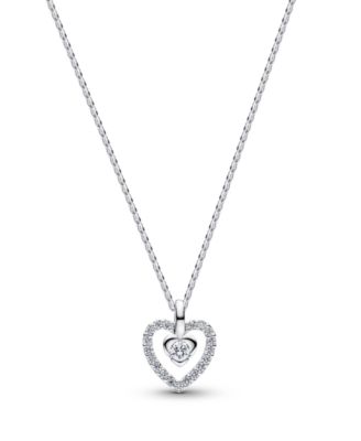 Talisman Sterling Silver Lab-Grown Diamond Heart Pendant Necklace