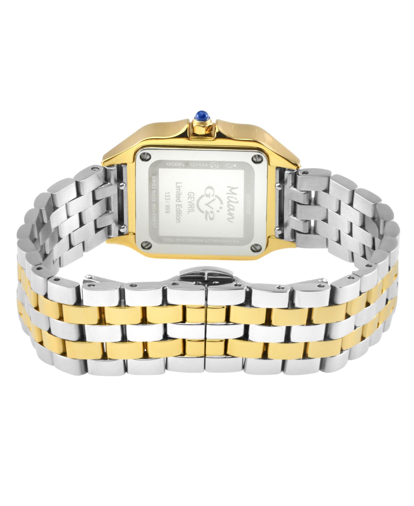 Женские часы GV2 by Gevril Milan Swiss Quartz Diamond Two toned SS Ipyg Stainless Steel Bracelet Watch — фото 2