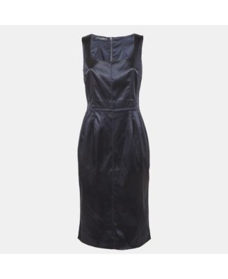 Women's Satin Sheath Midi Dress