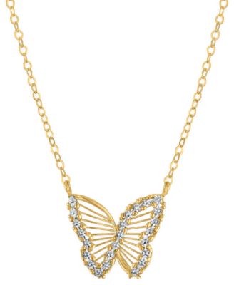 Butterfly Necklace in 10k Two-Tone Gold
