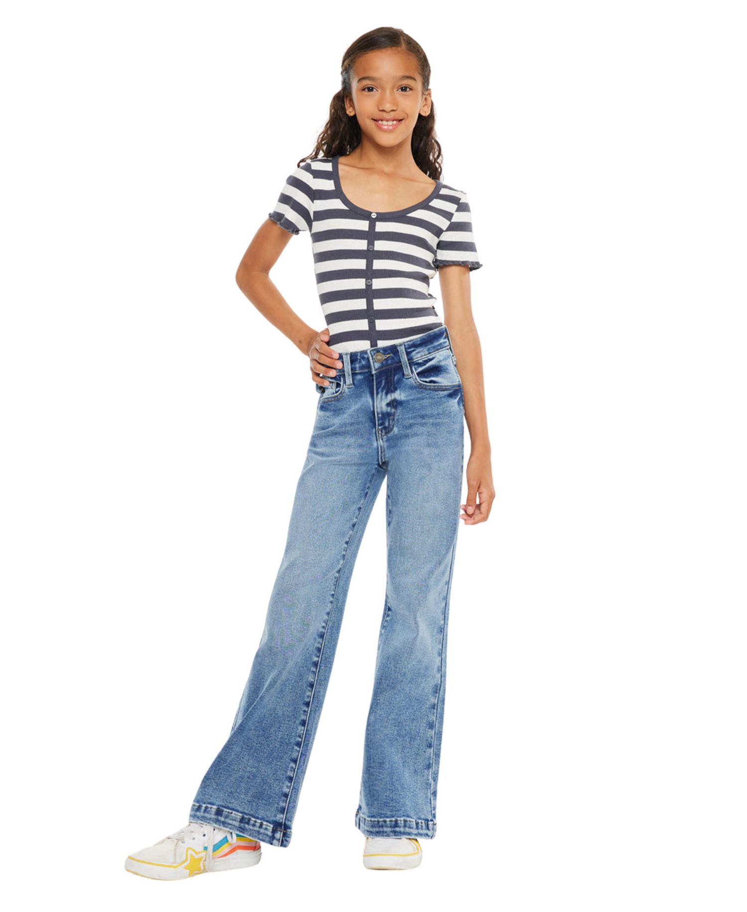 Big Girls Glen High Rise Wide Flare Jeans
