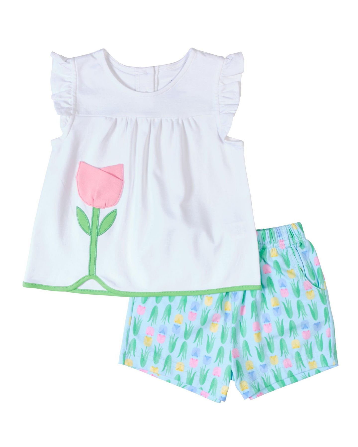 Комплект Florence Eiseman Printed Knit Tulip Short Set для девочек — фото 1