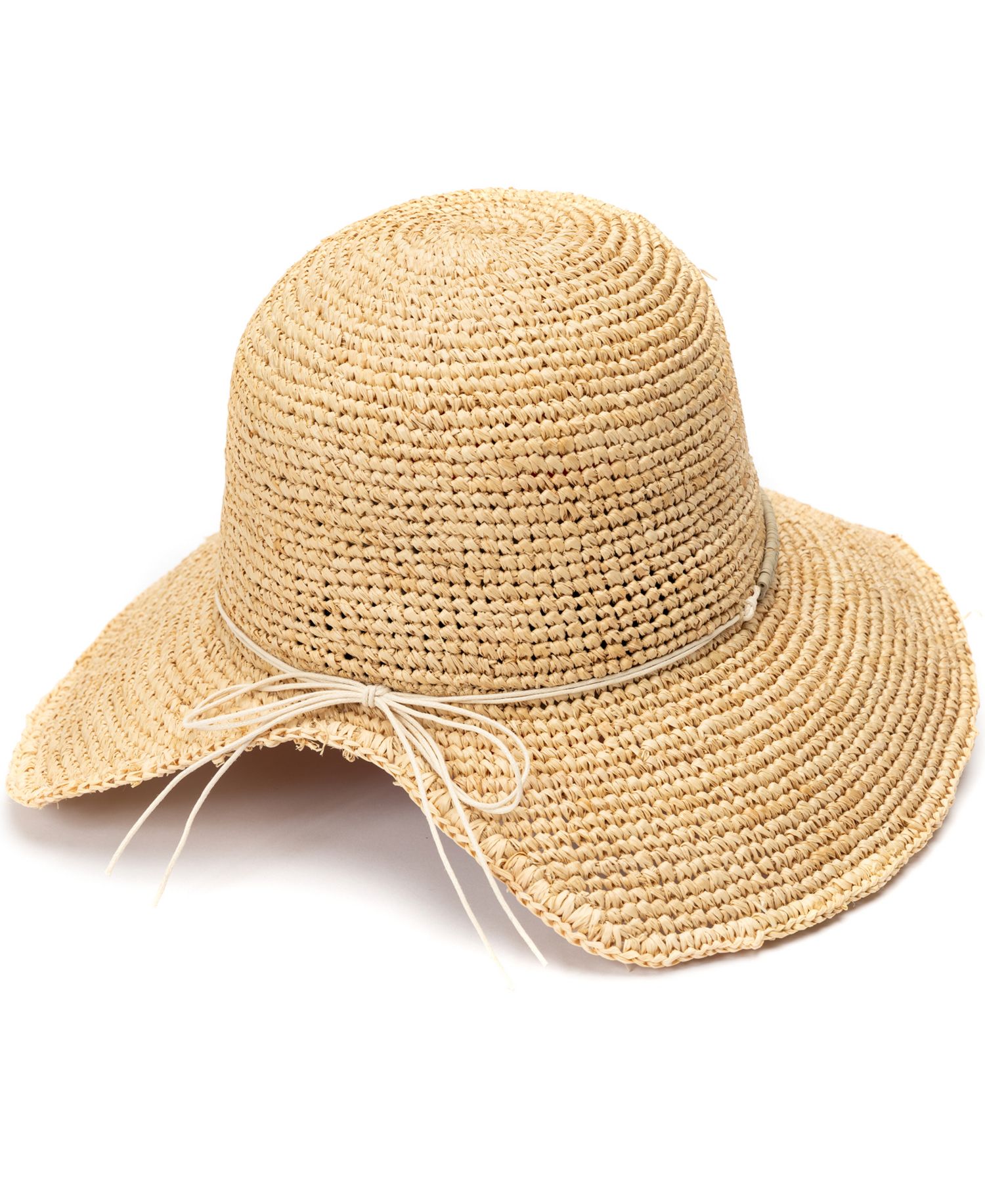 Raffia Face Saver Bead Trim Sun Hat