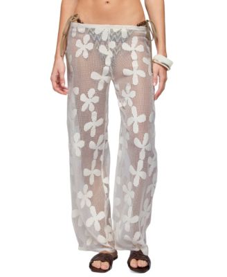 Women's Candace Floral Texured Sheer Pants