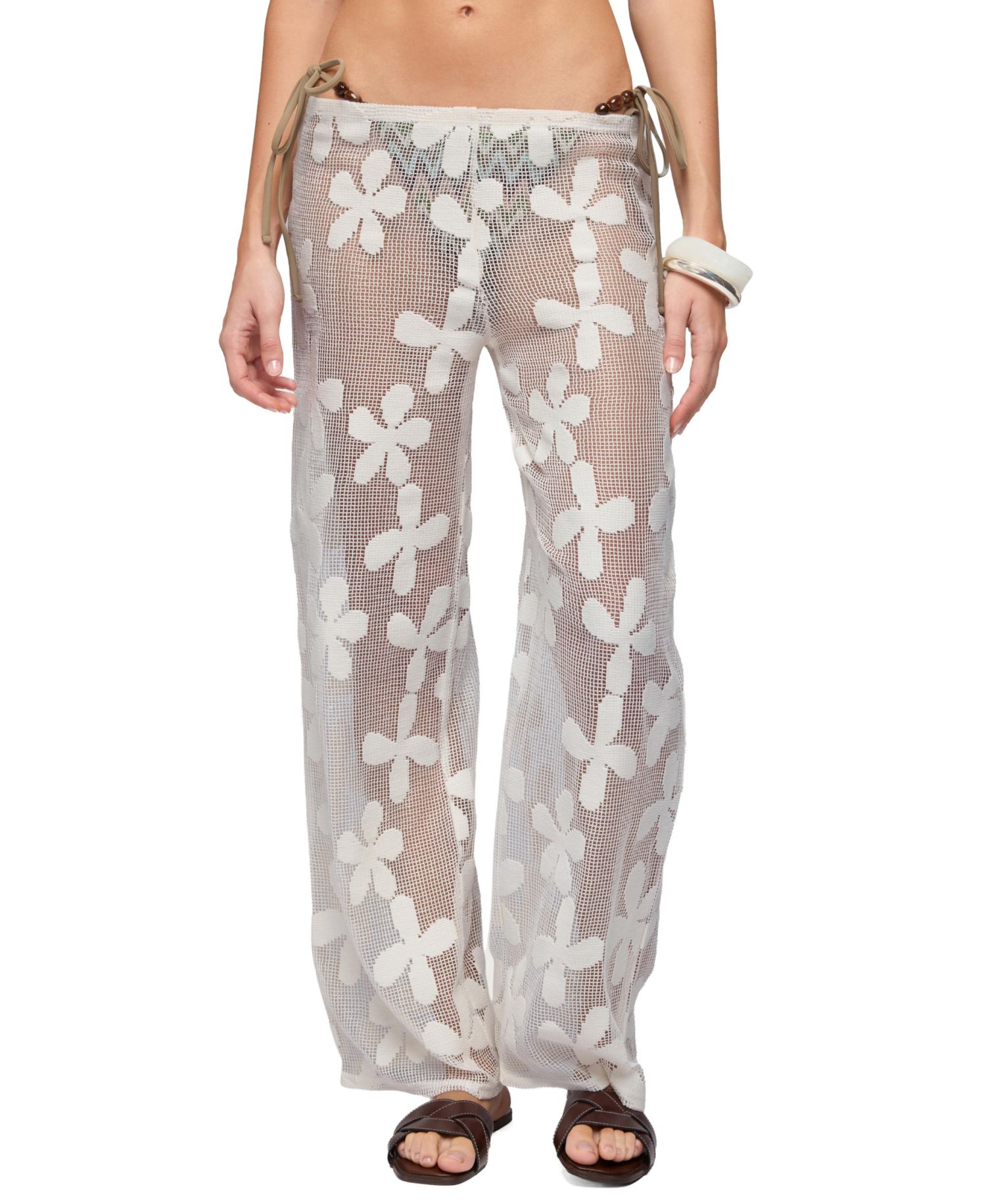 Women's Candace Floral Texured Sheer Pants