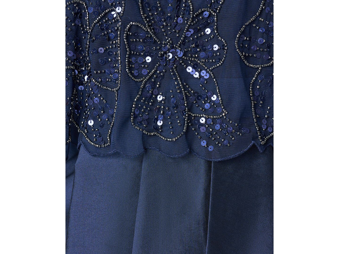 Женское платье Adrianna Papell Boat Neck Bead Cape Taffeta, цвет: Светлый тёмно-синий — фото 6