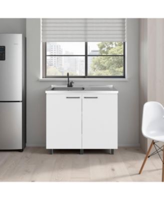 Napoles Utility Sink with Built-In Storage and Work Surface, Ideal for Food Prep, Organization, and Extra Counter Space