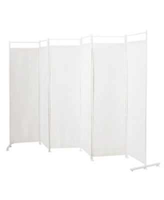6-Foot 6-Panel Room Divider with Steel Support Base for Indoor Privacy Separation