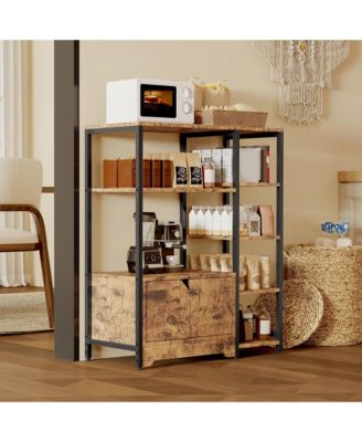 Mini Coffee Bar Cabinet with Storage, Rustic Sideboard with Drawers and Doors for Dining Room Kitchen