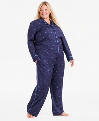 Plus Size Sorcerer's Apprentice Mickey Satin Pajama Set, Macy's Exclusive