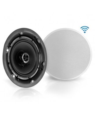 Ceiling and Wall Mount Speaker - Wireless Bluetooth 6.5" Dual 2-Way Audio Stereo Sound Subwoofer Kit w/ 300 Watts,