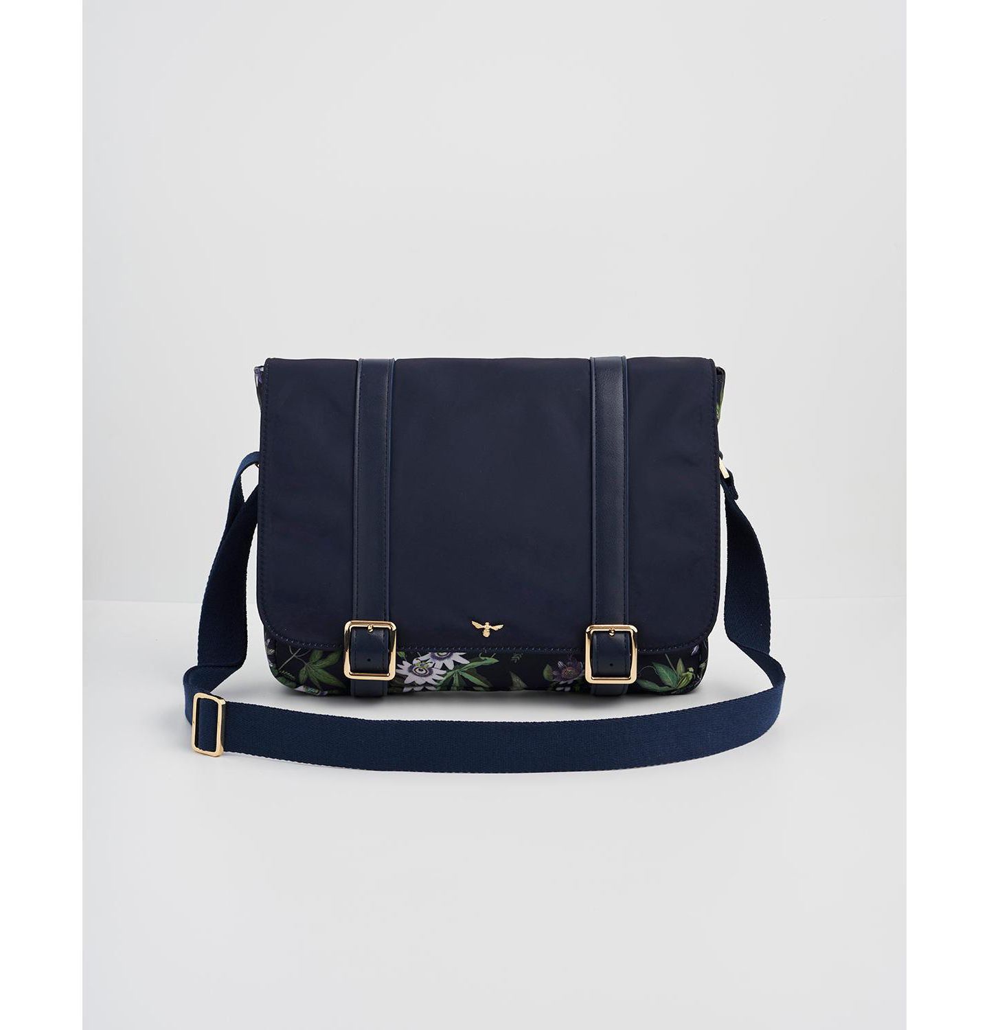 Женская сумка Fable England Passion Flower Printed Satchel, цвет: Тёмно-синий — фото 1