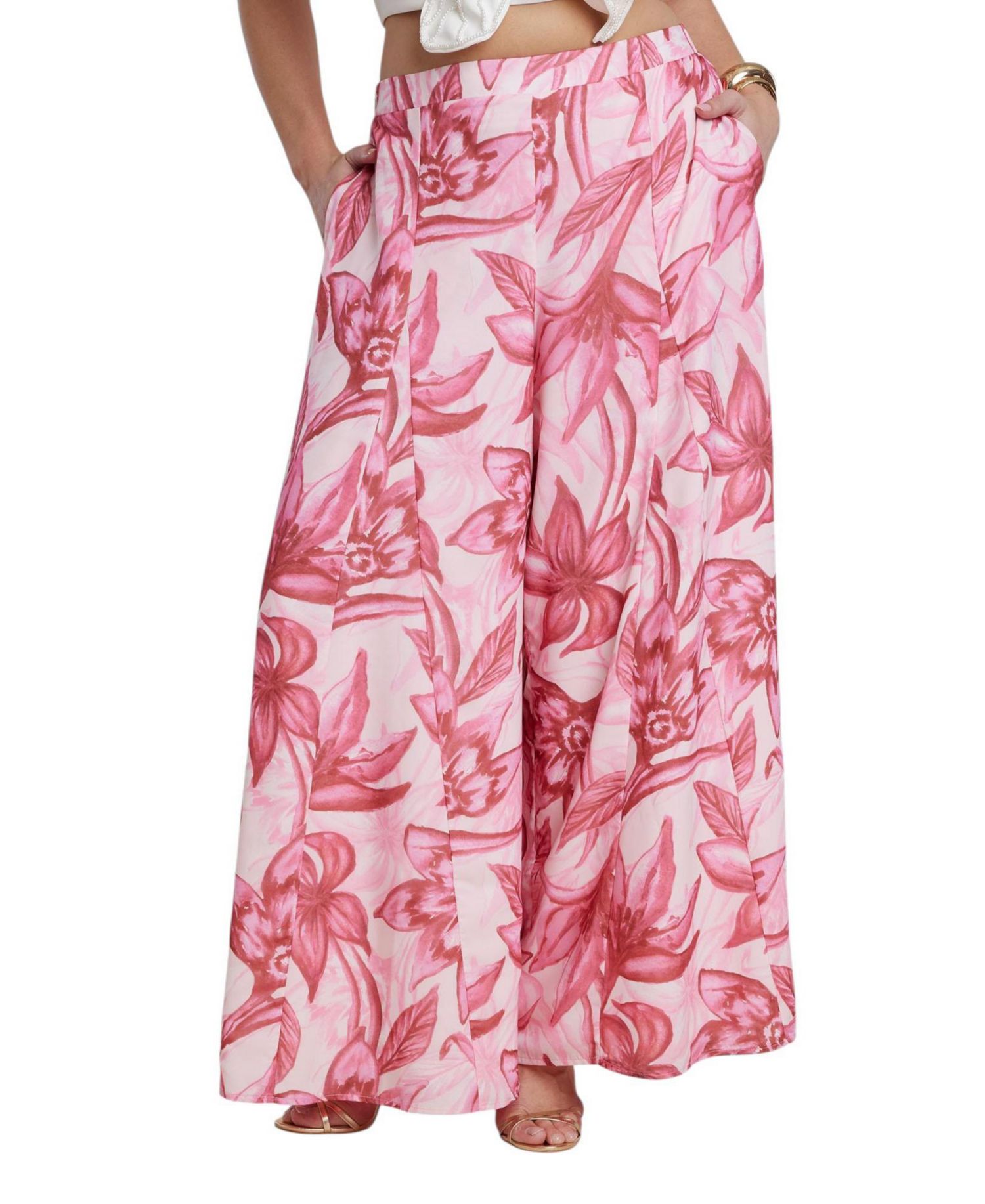 Women's Wide-Leg Godet Pants