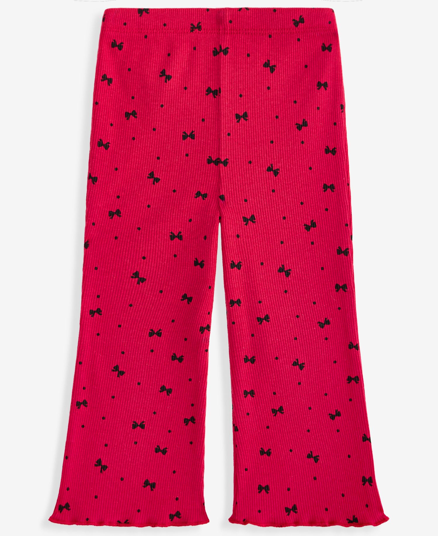Baby Girls' 3M-24M Mix & Match Bow-Print Ribbed Flare Leggings
