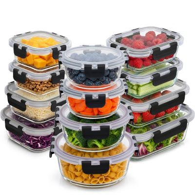 24 Piece Oven Safe Glass Storage Container Set with Lids