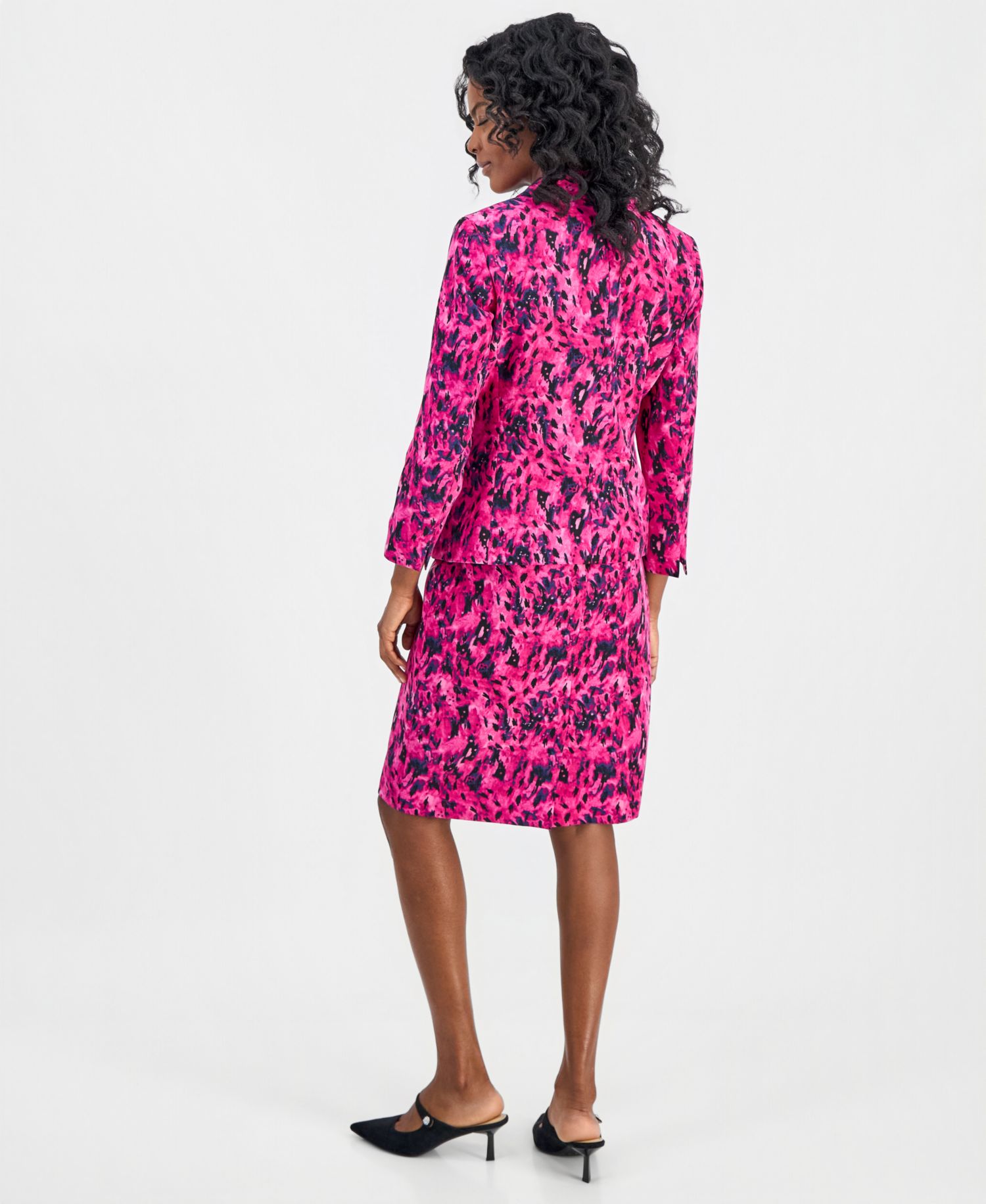 Women's Printed Round-Neck Scuba Sheath Dress