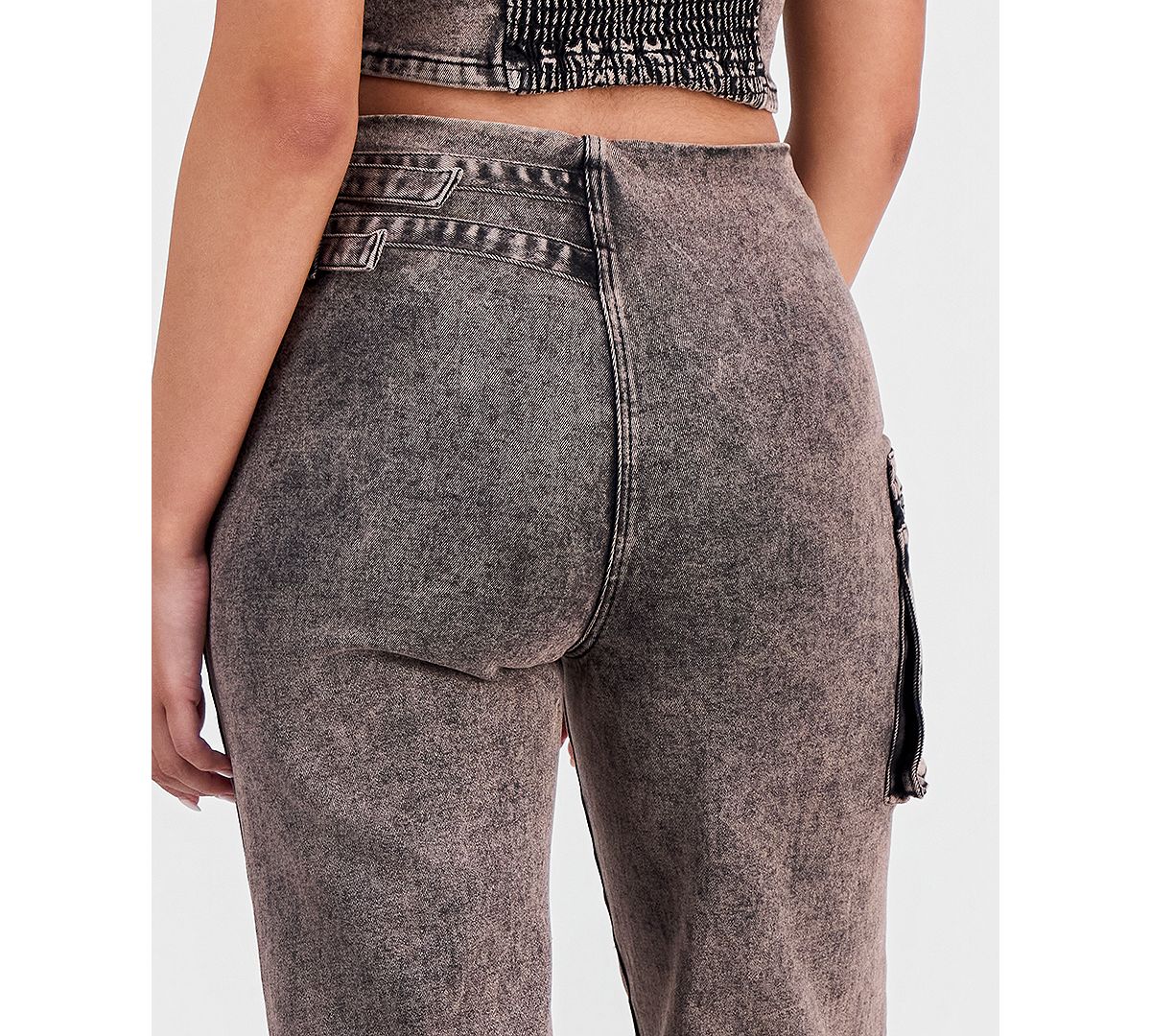 Bar III Women's Dirty Denim High-Rise Straight Jeans, Macy's Exclusive view 5 — MAYCSS fashion products