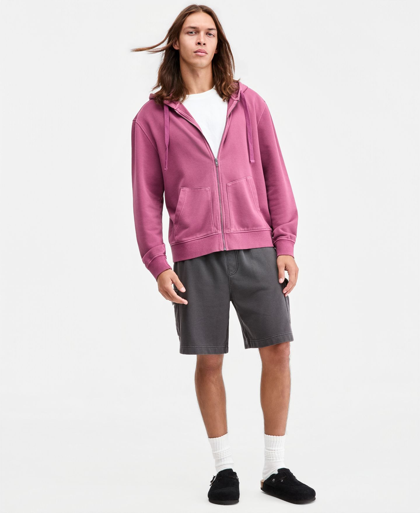 Мужское худи Sun + Stone Explore Graphic Zipper Hooded, цвет: Чёрный — фото 4
