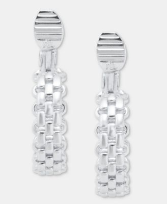 Small Rolo Chain Clip-On Hoop Earrings, 1.05" 