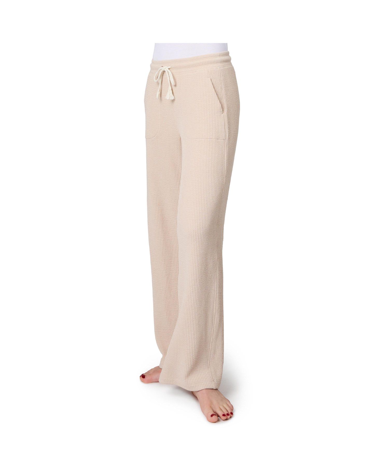 Women's Ripple Knit Long Wide Leg Pant