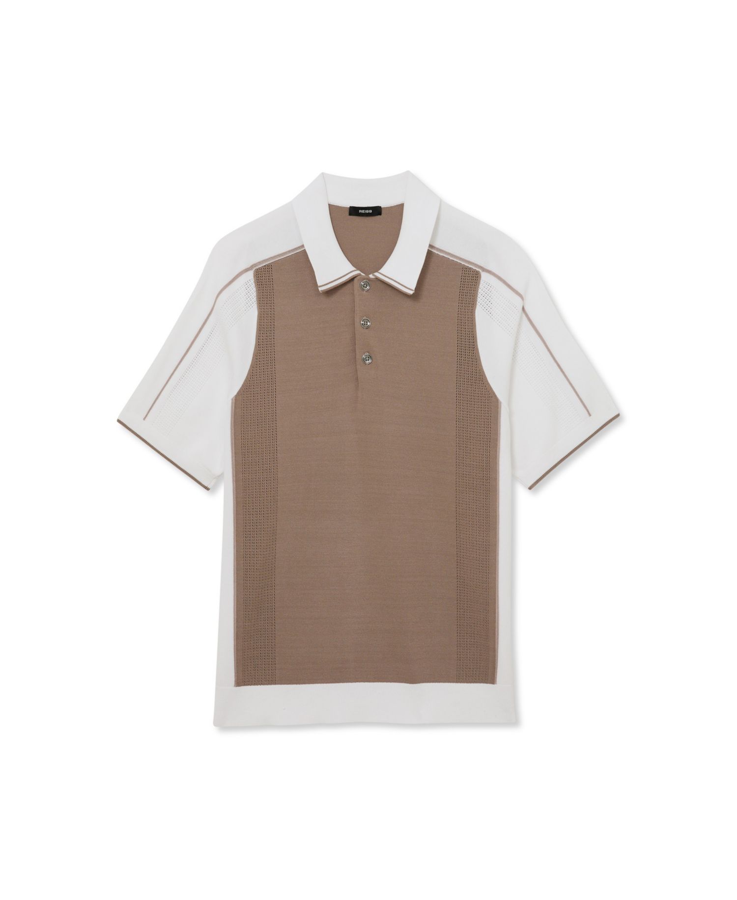 Men's Claremont Half Button Color block Polo Shirt