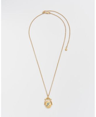 F Initial Forget-Me-Not Spinner Chain Necklace