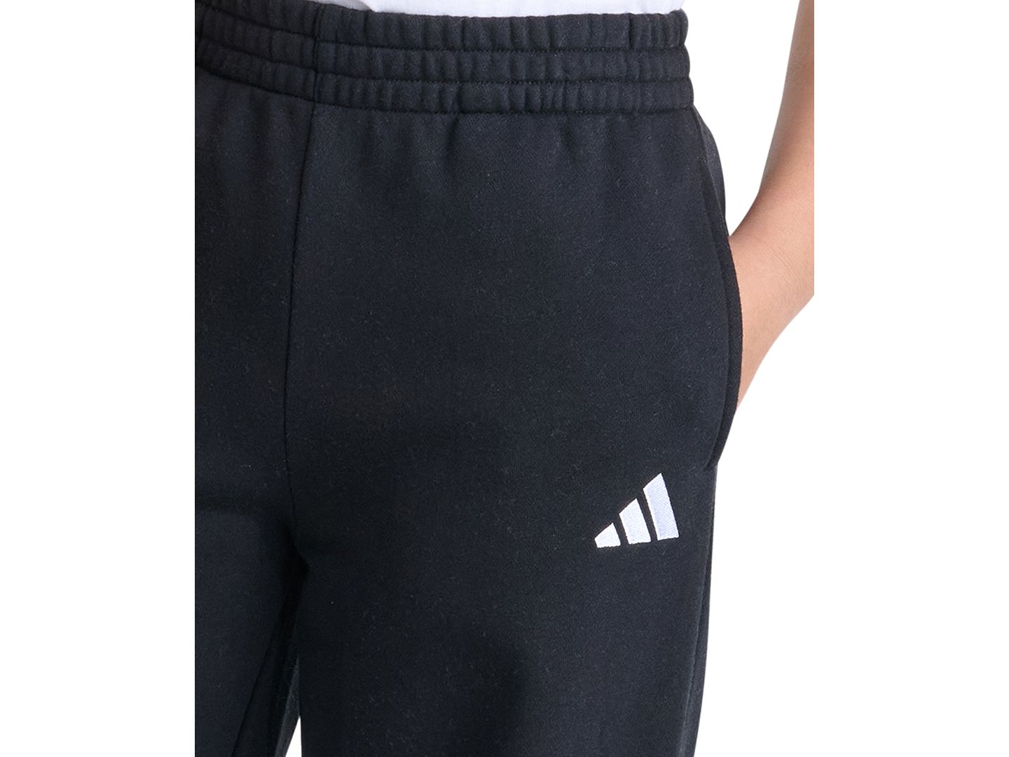 Брюки adidas Girls' 8-16 Wide-Leg Fleece, цвет: Чёрный — фото 3