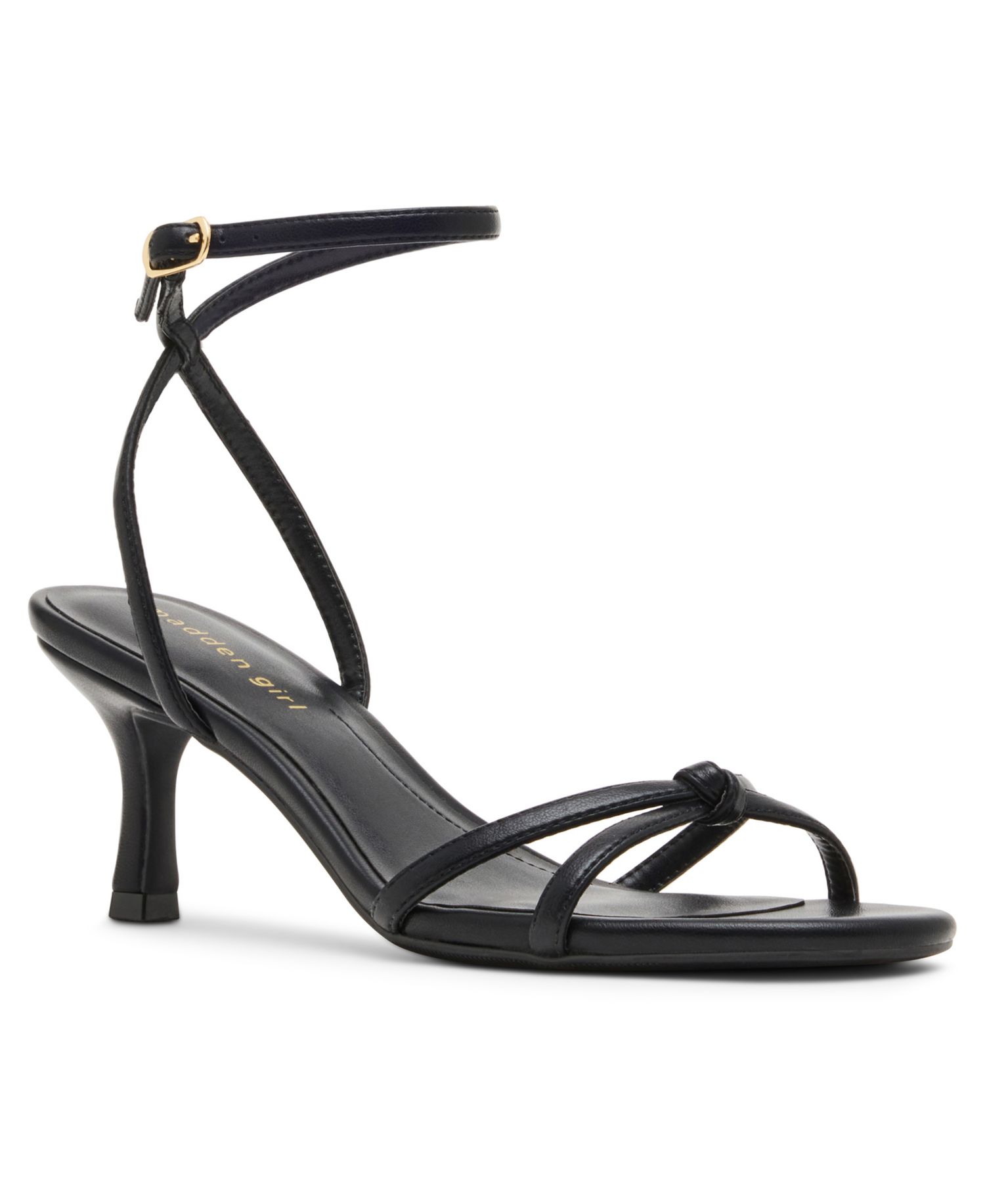 Women's Red Strappy Knot Stiletto Heel Dress Sandals