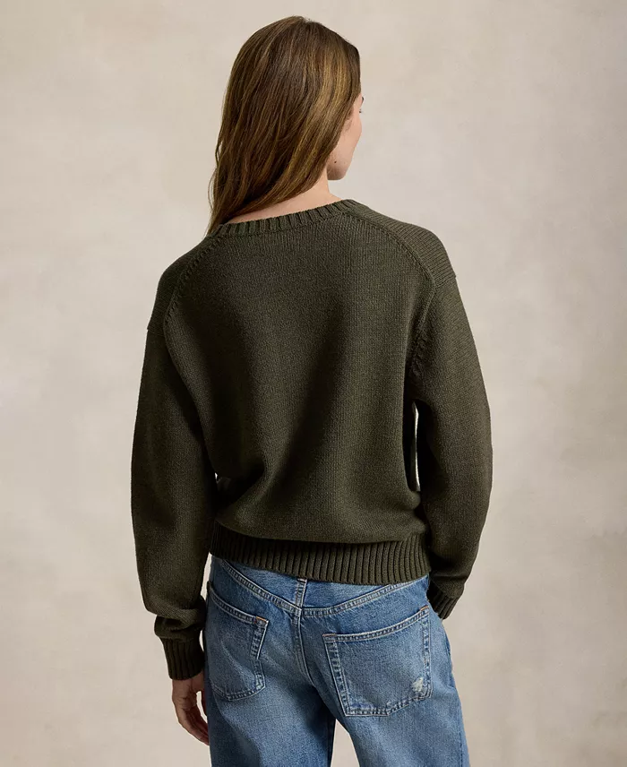 Women's Cotton Crewneck Sweater - thumbnail 4