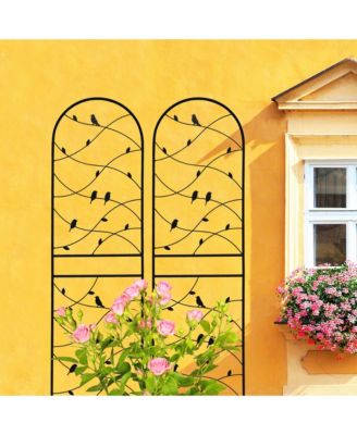 Metal Garden Trellis 71" x 19.7" Rustproof Trellis for Climbing Plants Outdoor Flower Support